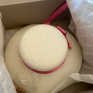 American Girl Marie Grace White and pink ribbonn bonnet/ necklaces